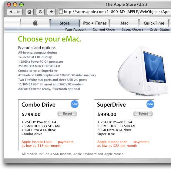 eMac in Apple Store