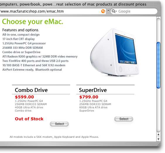eMac in MacFanaticShop